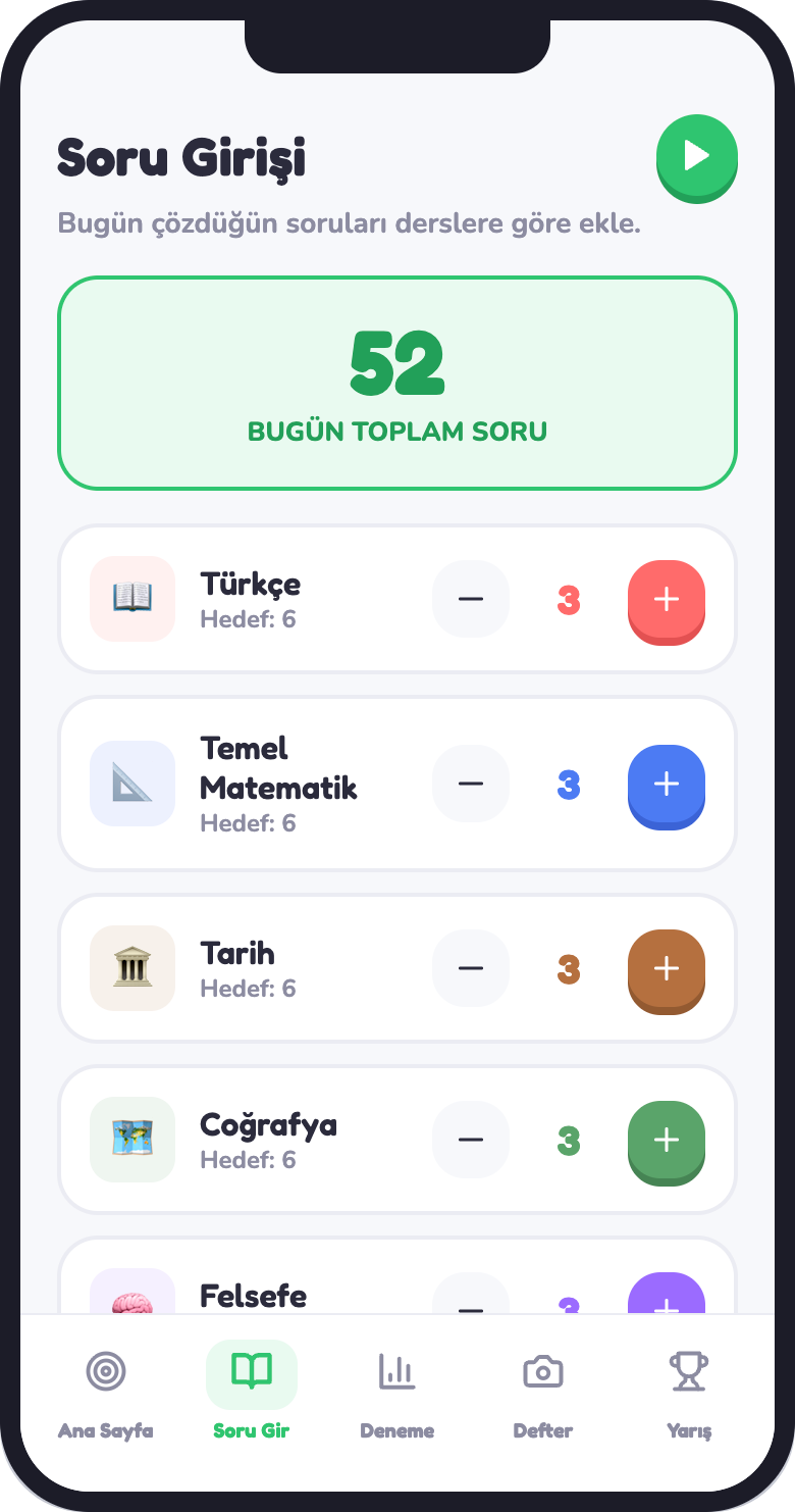 Soru Girişi ekranı
