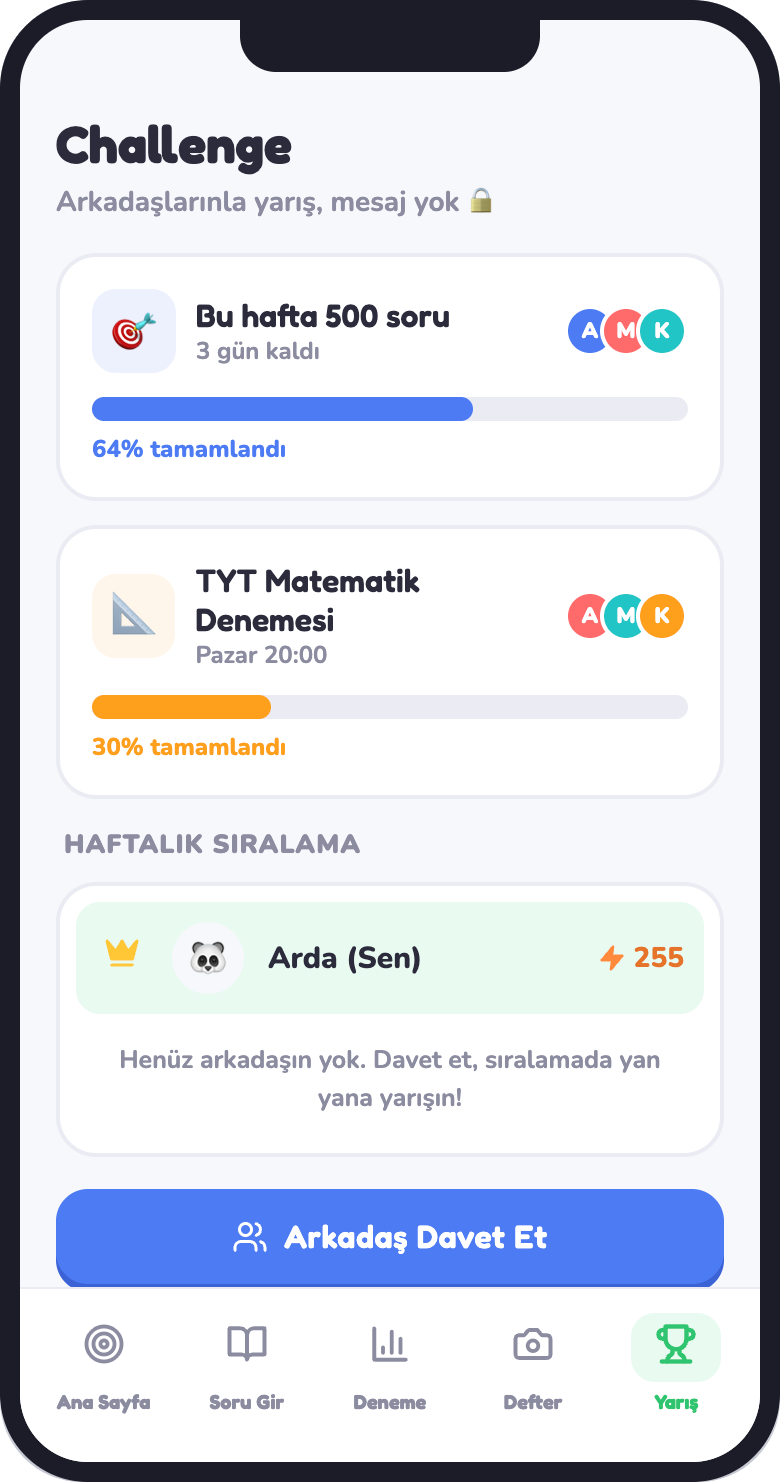 Yarış ekranı
